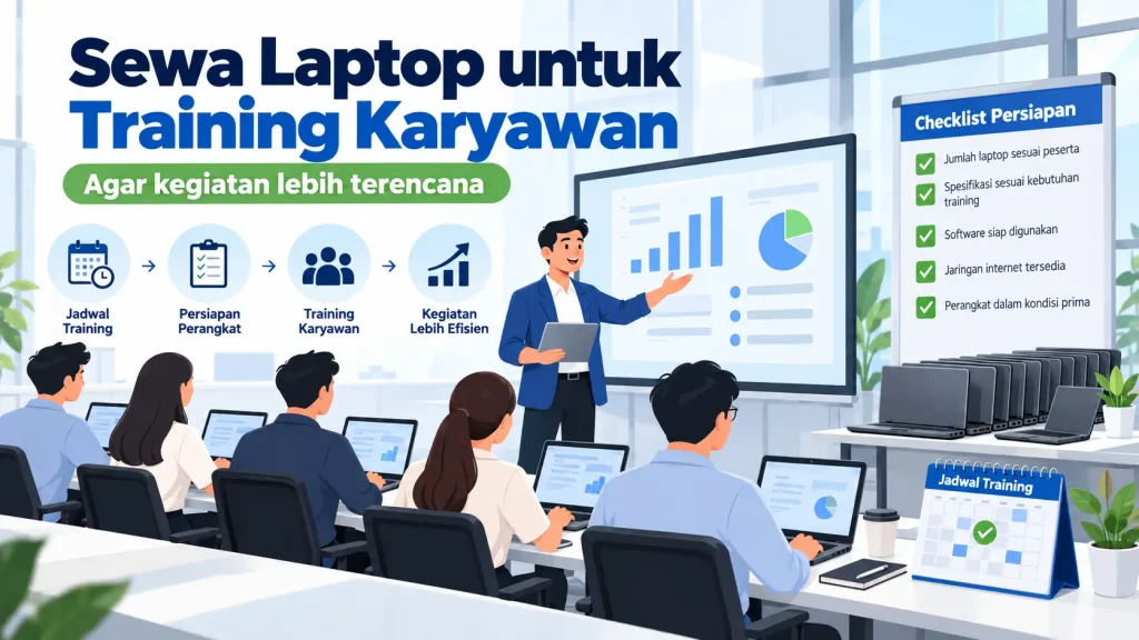 Infografis sewa laptop untuk training karyawan