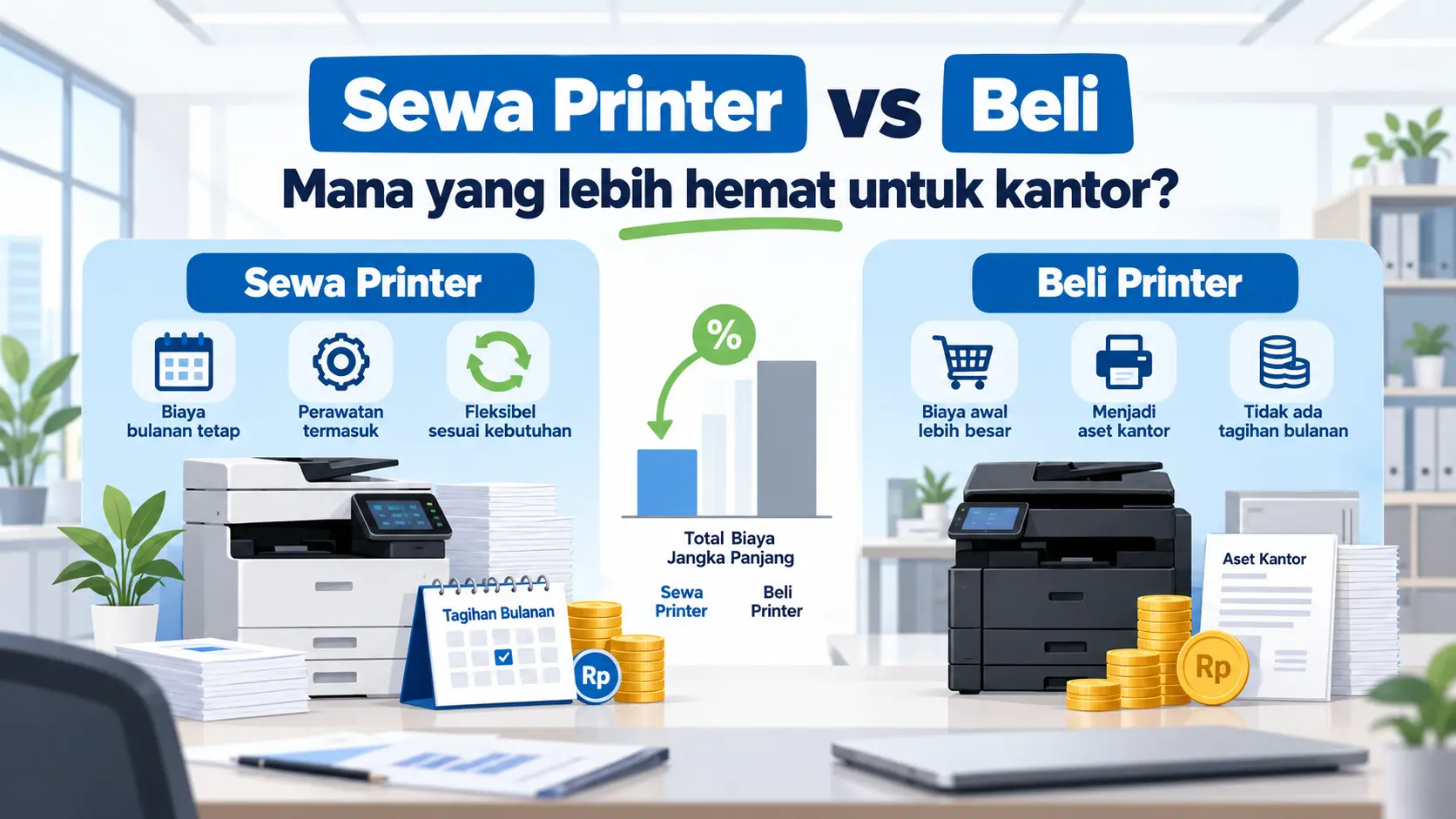 Sewa Printer vs Beli Mana yang Lebih Hemat untuk Kantor?