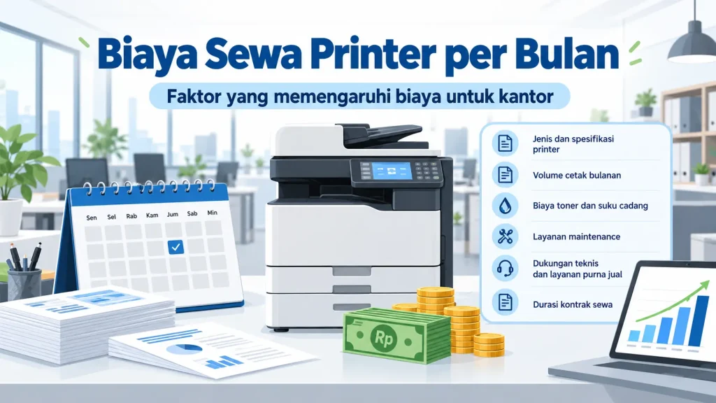 Infografis biaya sewa printer per bulan untuk kantor