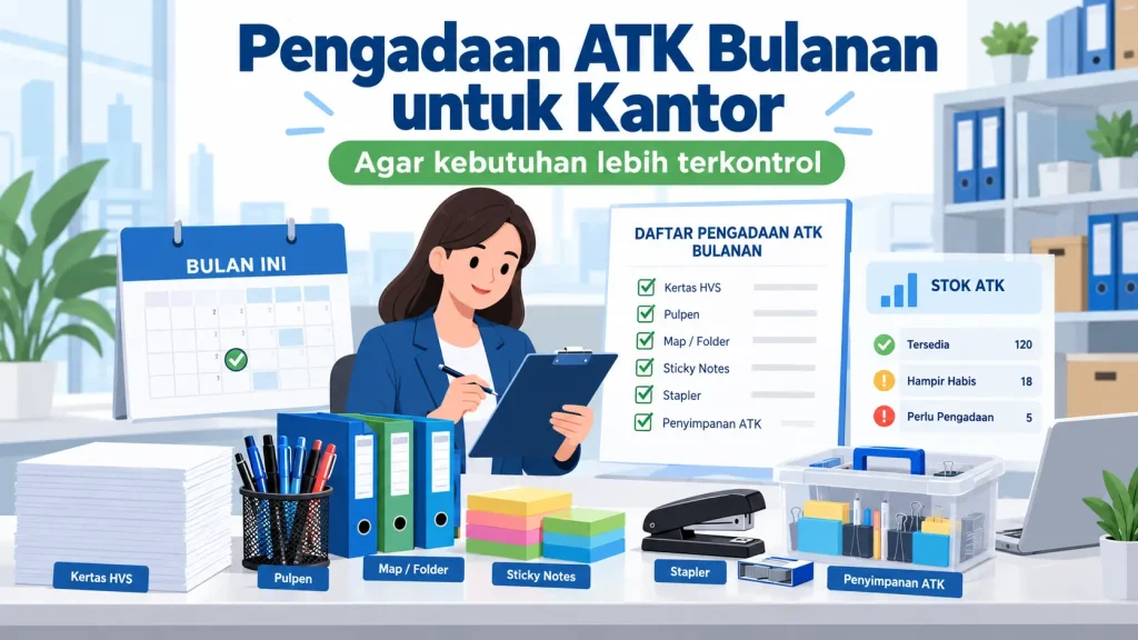 Infografis pengadaan ATK bulanan untuk kantor
