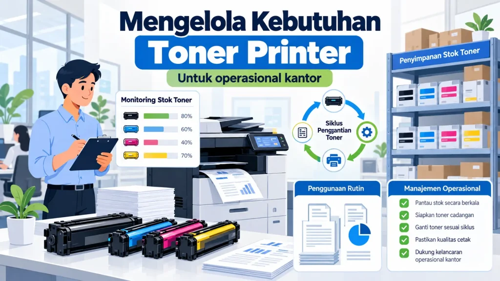 Infografis kebutuhan toner printer untuk operasional kantor