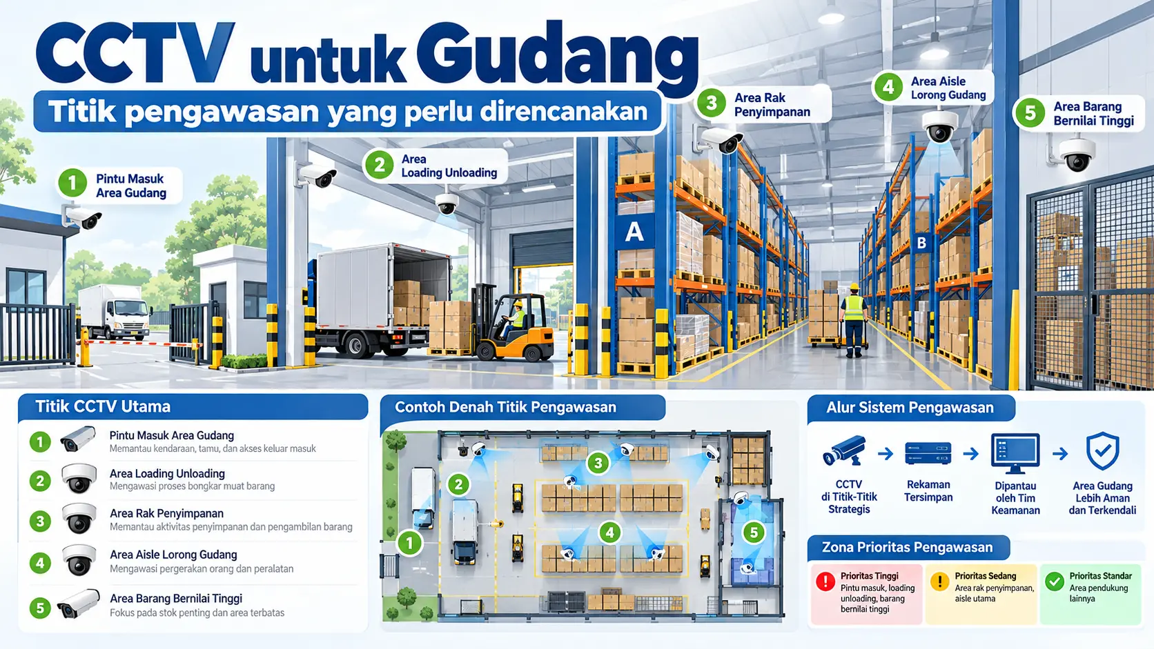 CCTV untuk Gudang dan Titik Pengawasan yang Perlu Direncanakan